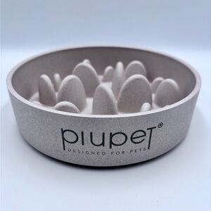 Piupet Bamboo Slow Feeder Dog Bowl for Medium Dogs Anti-Gulping Non Slip